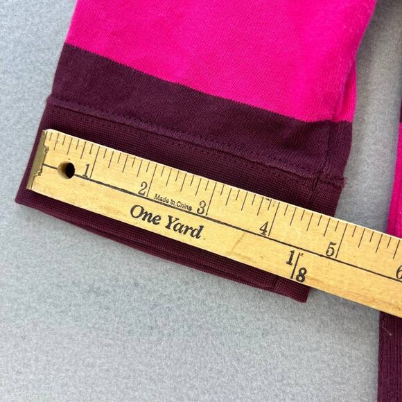 Patagonia Dress Women's Medium Pink Maroon Striped Crew Neck T-Shirt 3/4 Sleeve - Picture 6 of 13